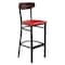 Flash Furniture Red Vinyl Seat Barstool with Walnut Wood Back XU-DG6V6RDV-WAL-GG - alternate 5